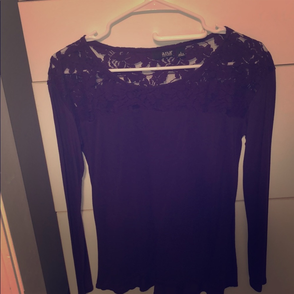 Purple lace long sleeve shirt